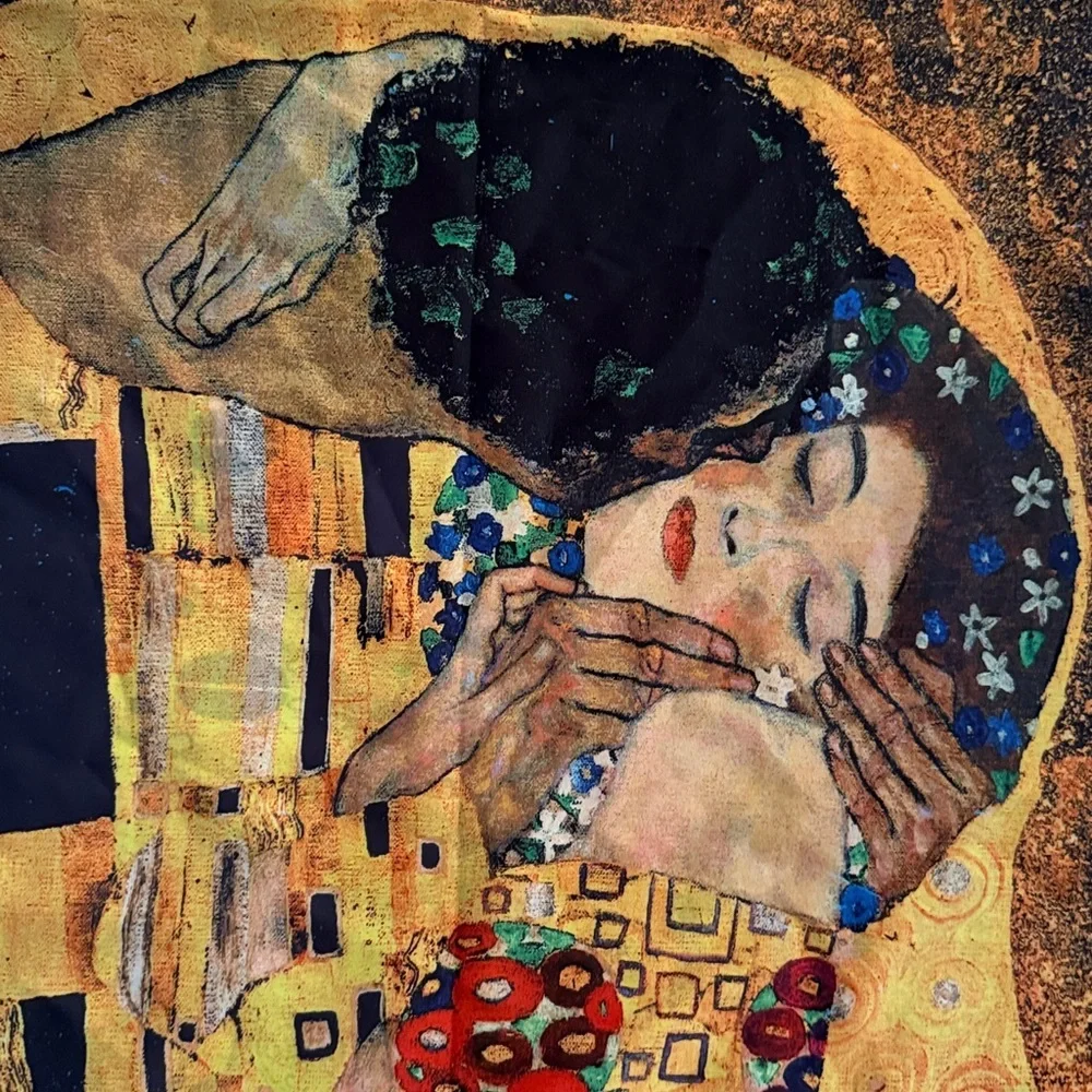Klimt Silk Scarf Shawl Two Sided The Kiss Adel Bloch-Bauer 28